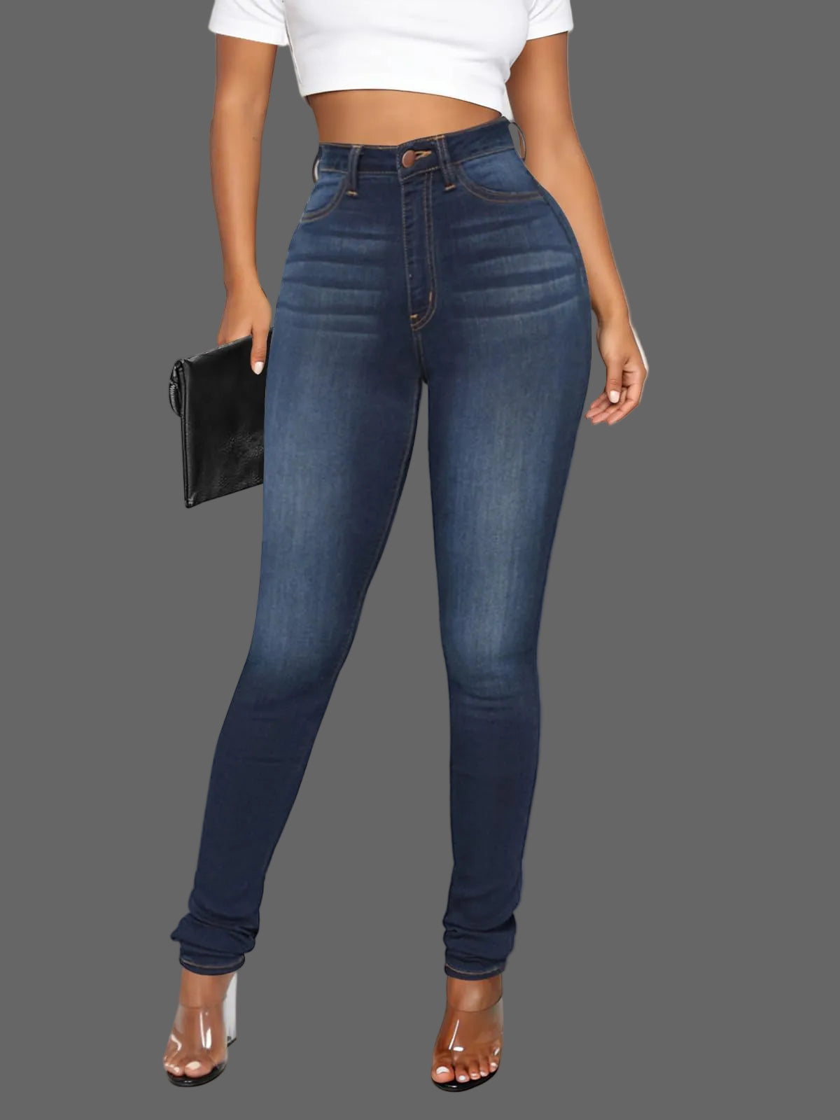 Women's High Waisted Skinny Butt Lifting Stretchy Tummy Control Jeans