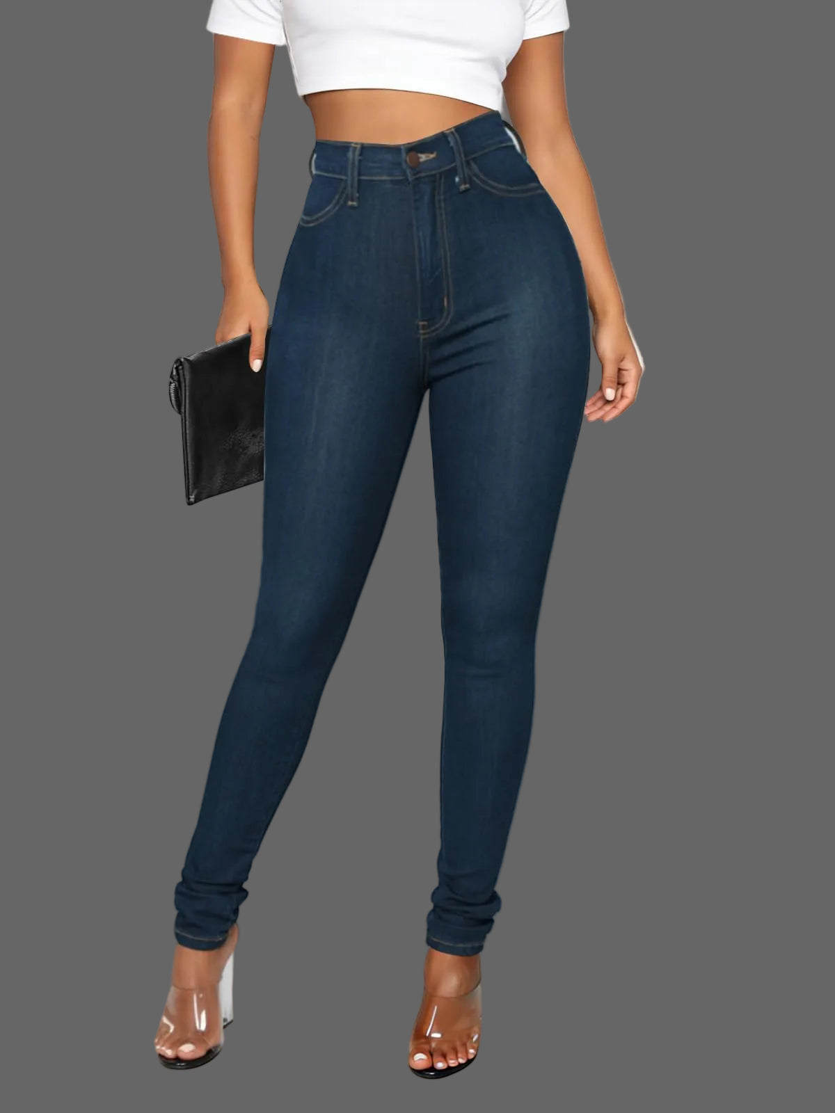 Women's High Waisted Skinny Butt Lifting Stretchy Tummy Control Jeans