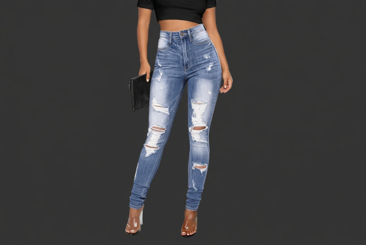 Women's High Waisted Skinny Butt Lifting Stretchy Tummy Control Jeans