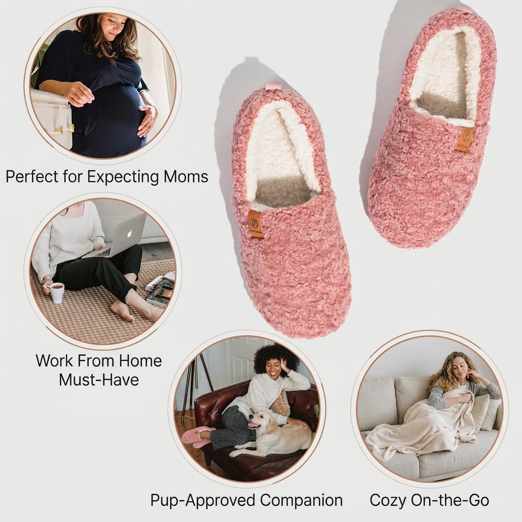 Women's Soft Curly Slippers, Memory Foam