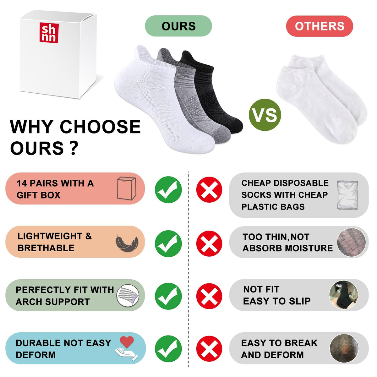 Low Cut Ankle Socks, 14-Pack (Unisex)