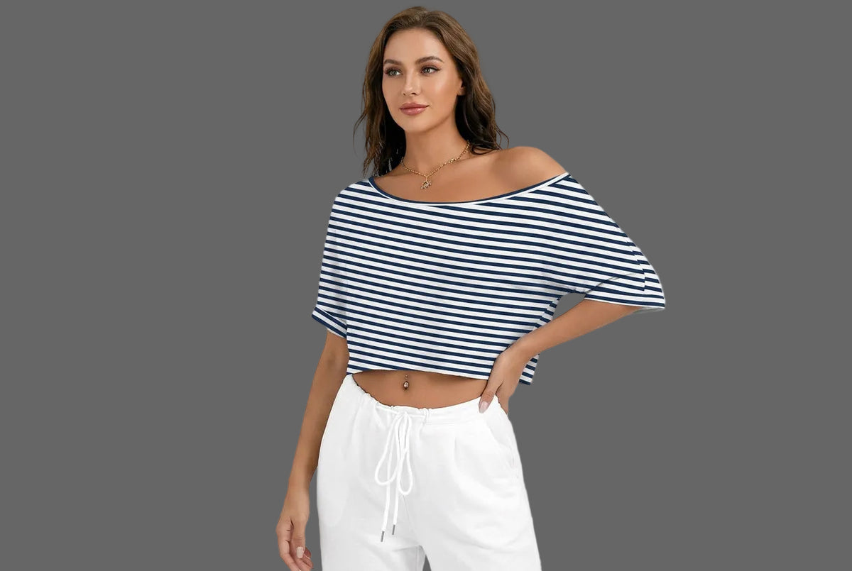 Women's Off-Shoulder Cropped T-Shirt