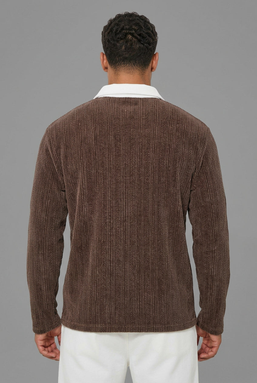 Men's Corduroy-Texture Polo Pullover