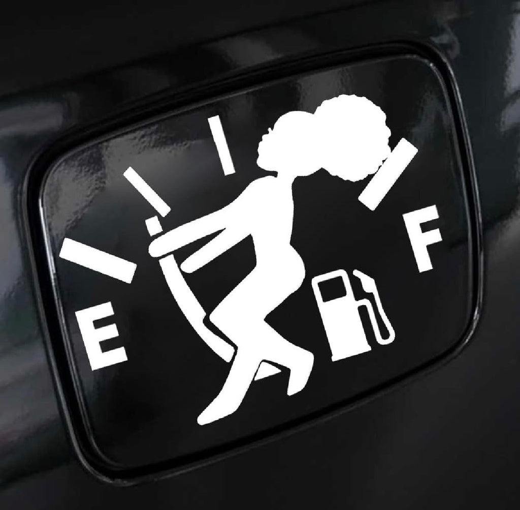 Woman Pattern Car Fuel Tank Cap Sticker - Set of 2