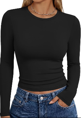 Women's Fitted Long Sleeve Crew Neck Top