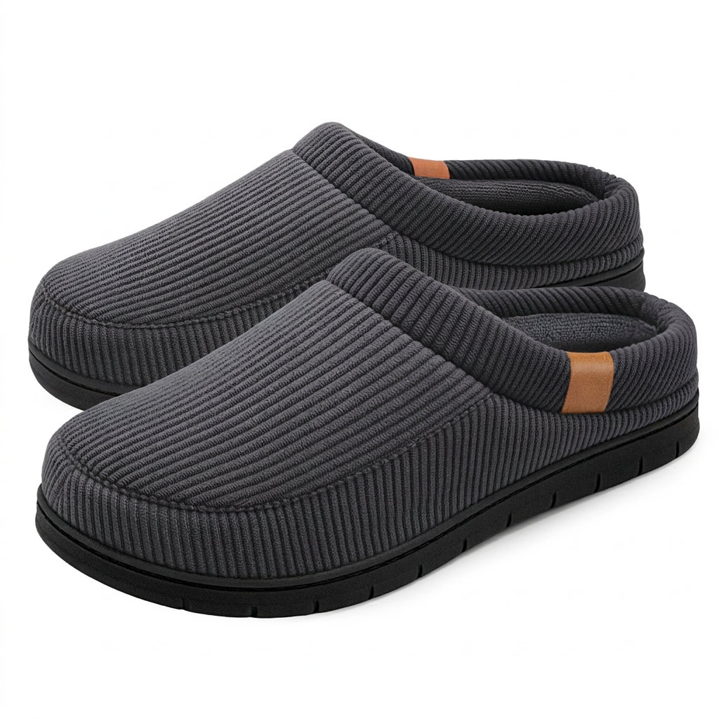 Dark gray slippers