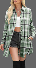 Women’s Plaid Flannel Button-Down Shacket